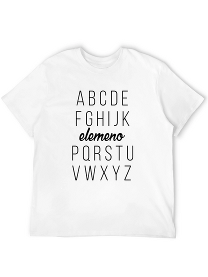 Alphabet elemeno Graphic Print Black T-Shirt