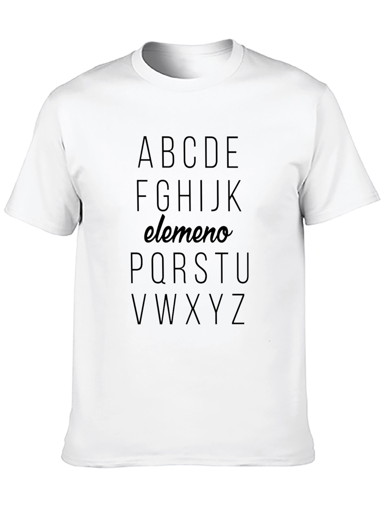 Alphabet elemeno Graphic Print Black T-Shirt