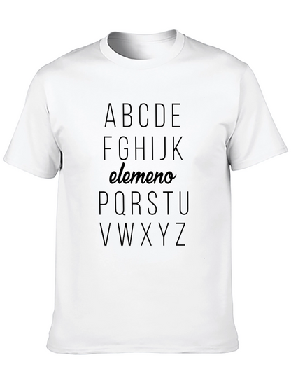 Alphabet elemeno Graphic Print Black T-Shirt