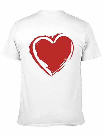 Bold Red Heart Graphic Black T-Shirt