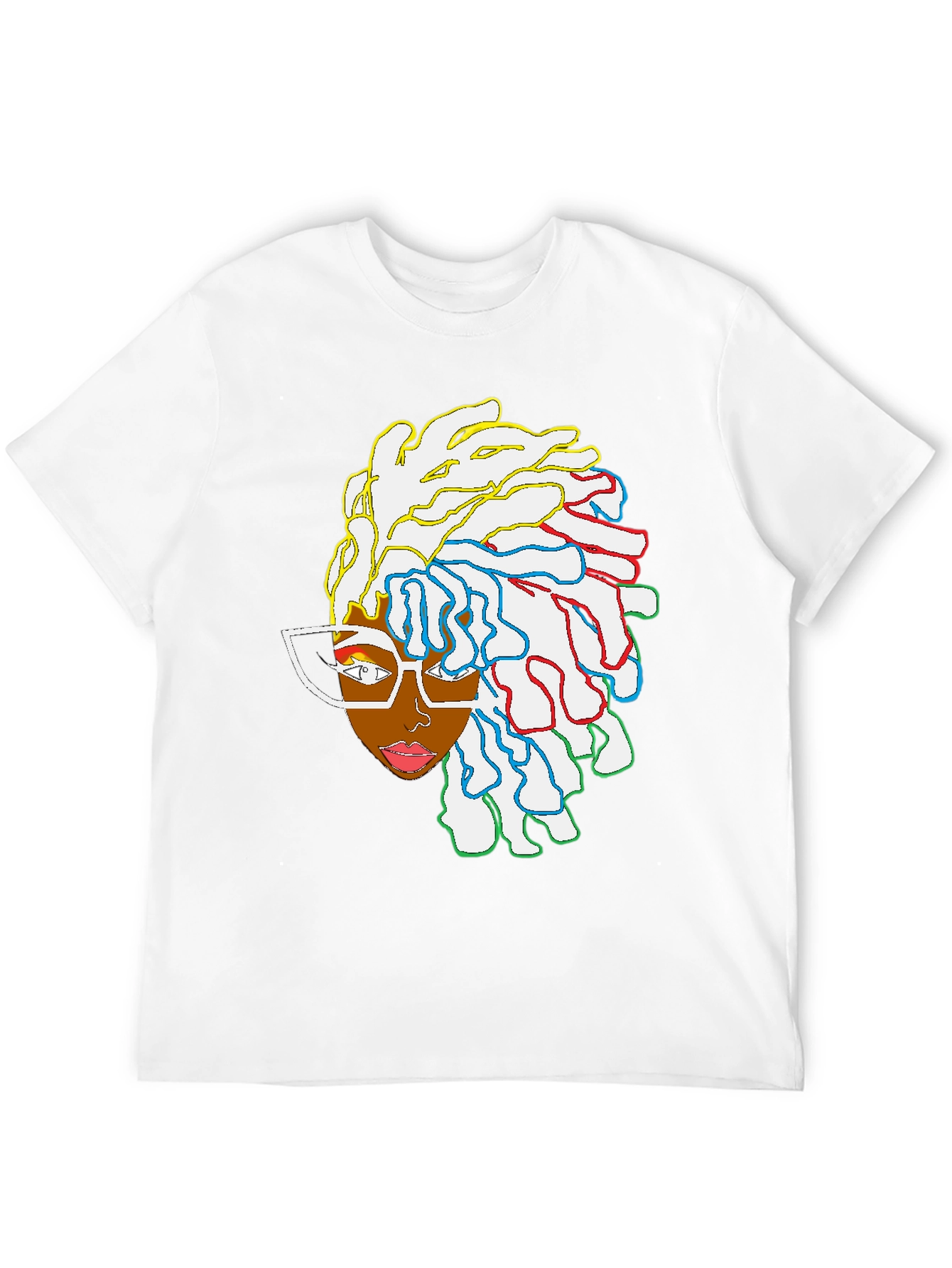 Black T-Shirt with Artistic Woman Graphic