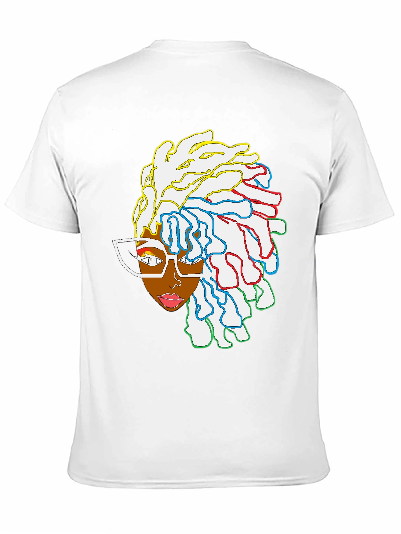 Black T-Shirt with Artistic Woman Graphic