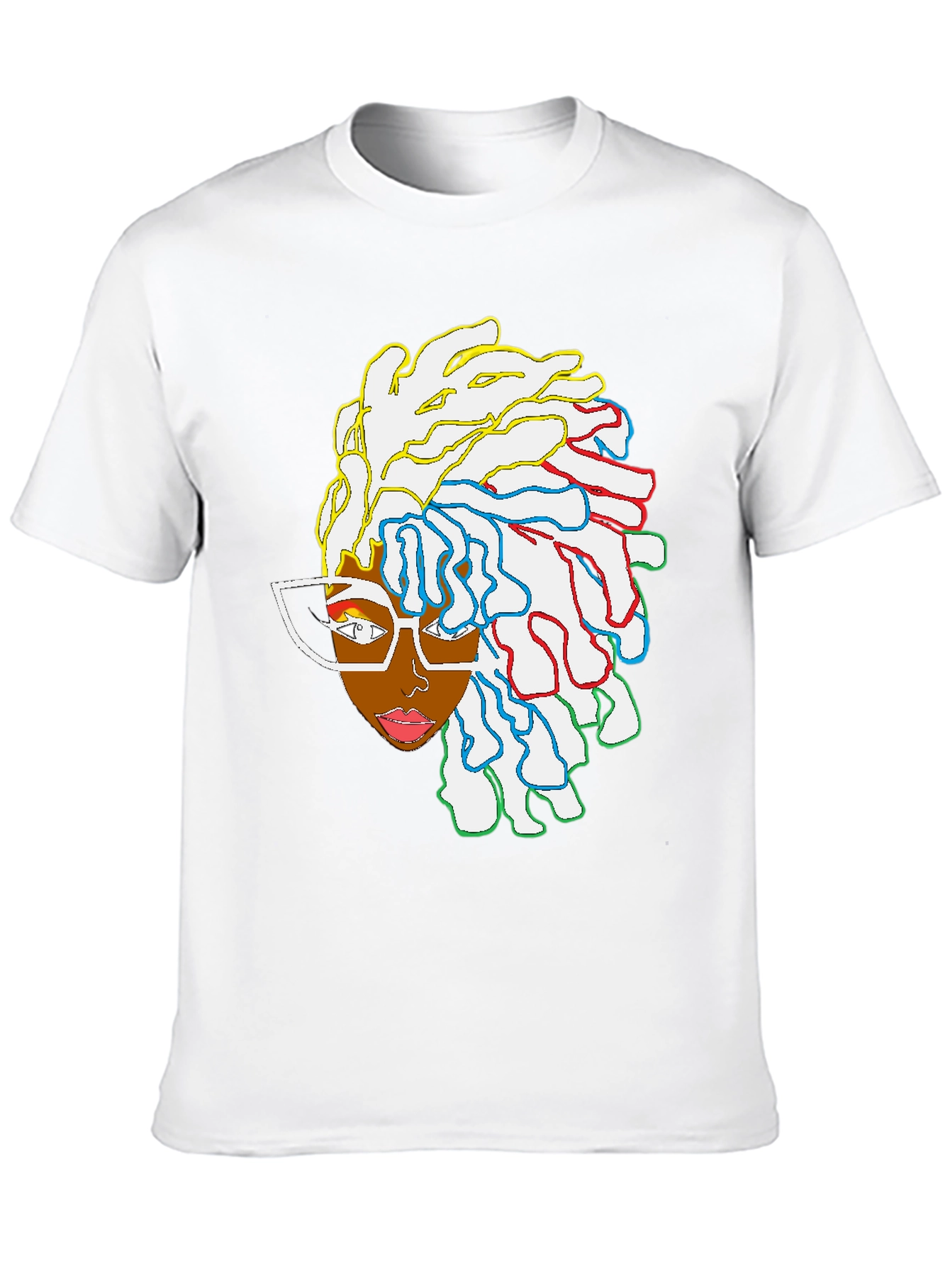 Black T-Shirt with Artistic Woman Graphic