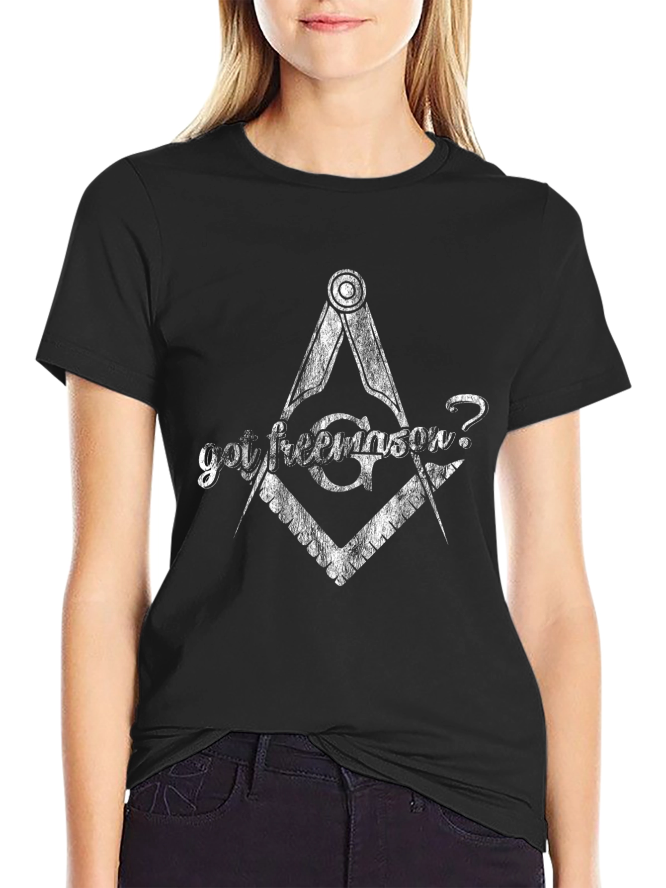 Are You Freemason? Black Graphic Tee Shirt
