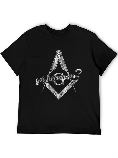 Are You Freemason? Black Graphic Tee Shirt
