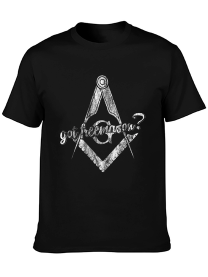 Are You Freemason? Black Graphic Tee Shirt