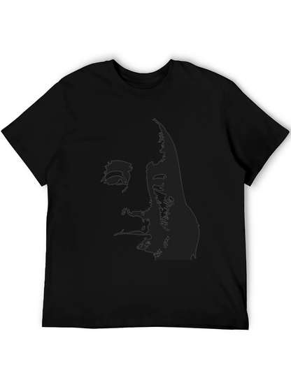 Black T-Shirt with Silhouette Print