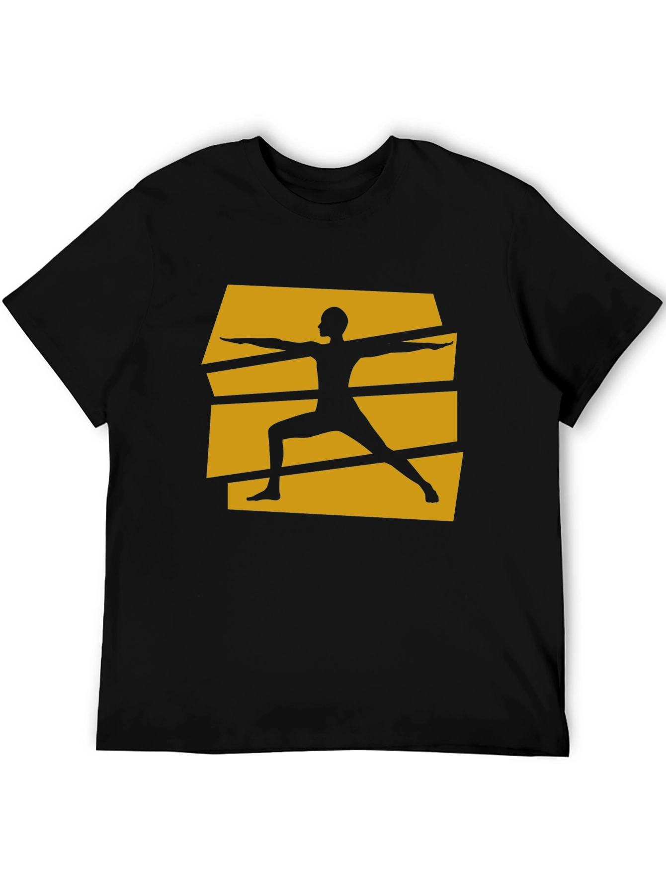 Yoga Warrior Pose Graphic Tee - Black
