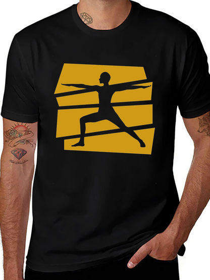 Yoga Warrior Pose Graphic Tee - Black