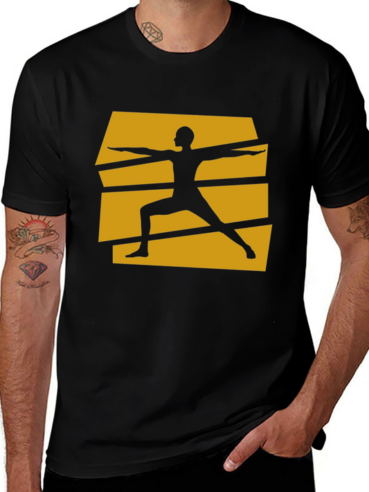 Yoga Warrior Pose Graphic Tee - Black