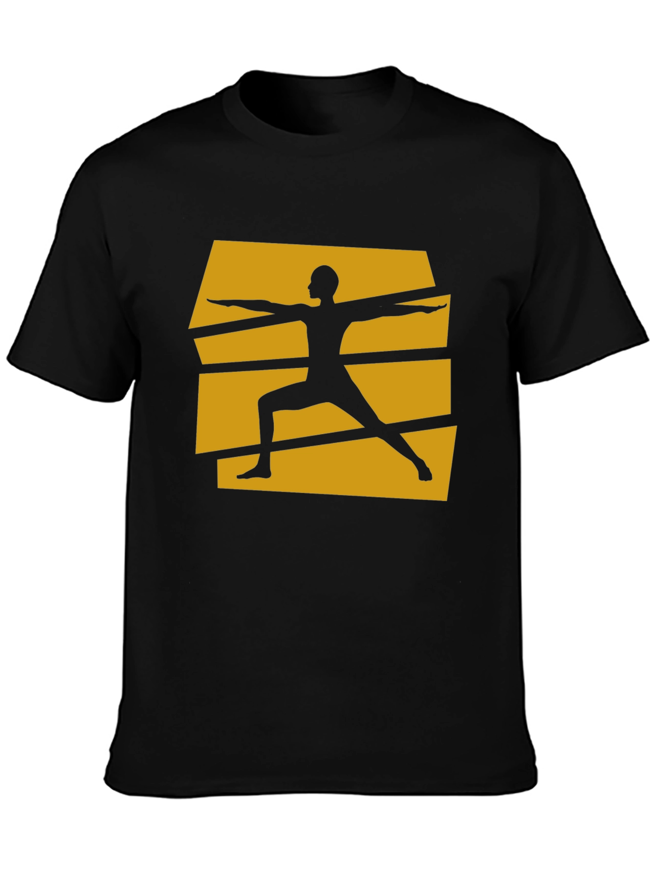 Yoga Warrior Pose Graphic Tee - Black