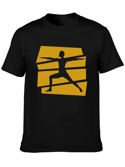 Yoga Warrior Pose Graphic Tee - Black