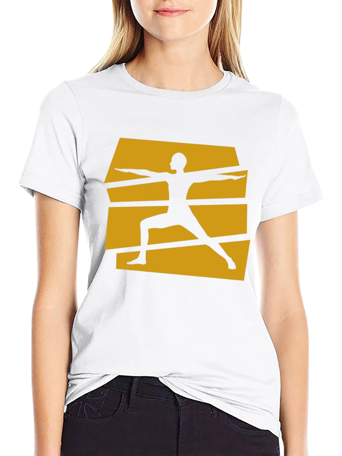 Yoga Warrior Pose Graphic Tee - Black