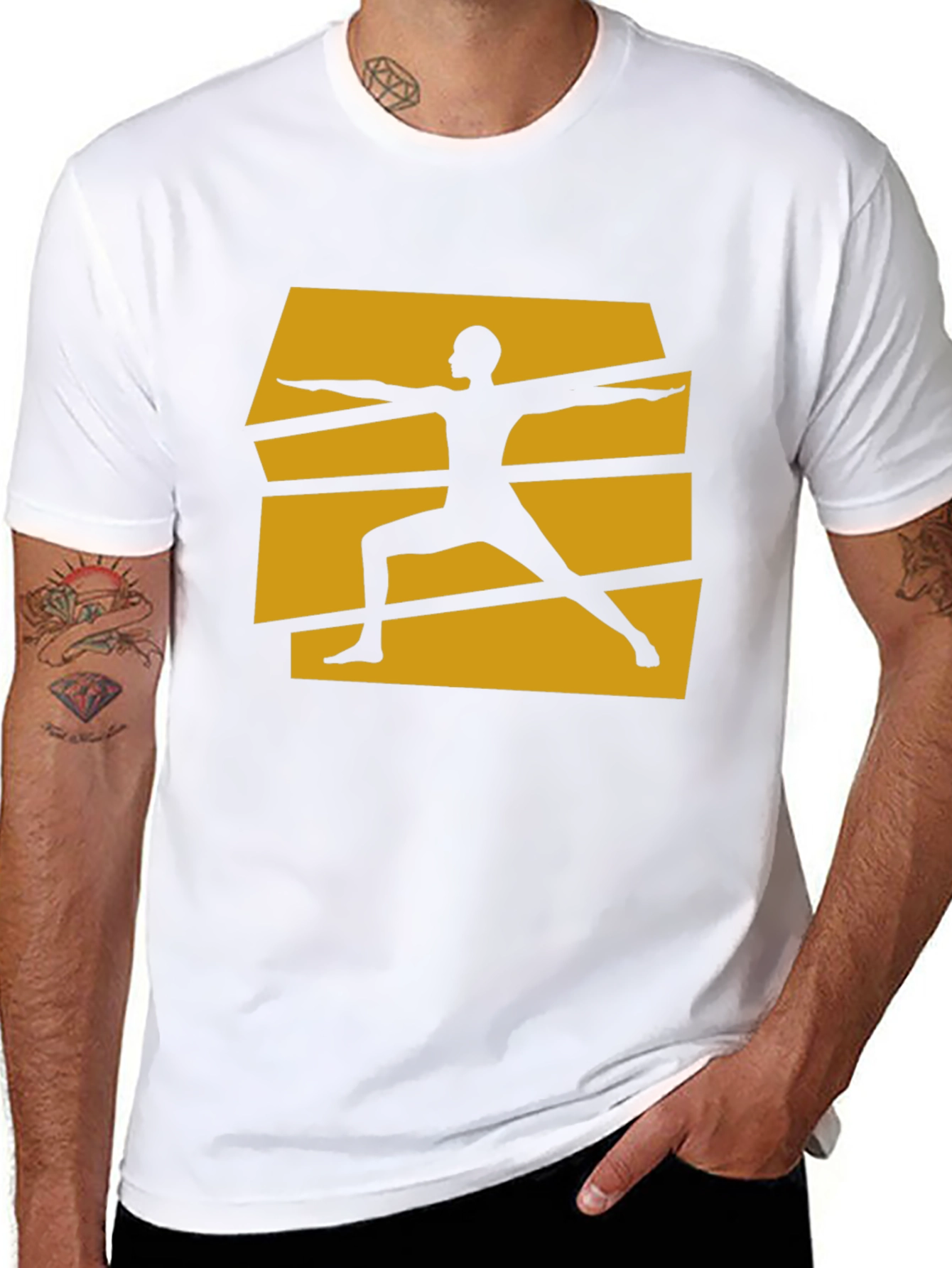 Yoga Warrior Pose Graphic Tee - Black