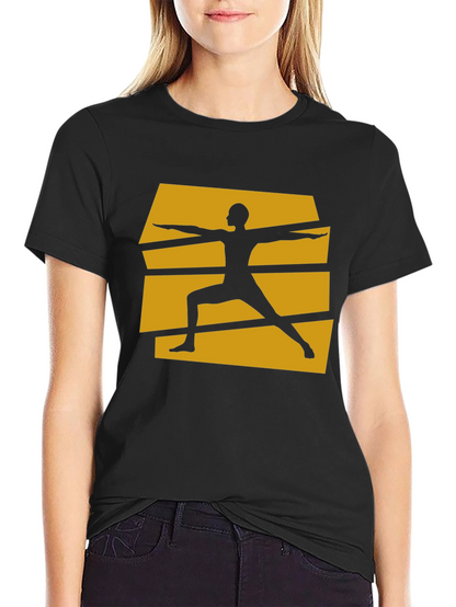Yoga Warrior Pose Graphic Tee - Black