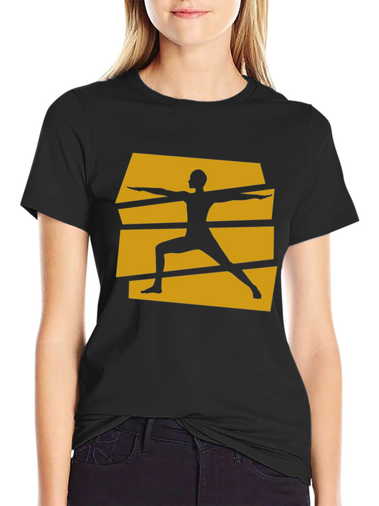 Yoga Warrior Pose Graphic Tee - Black