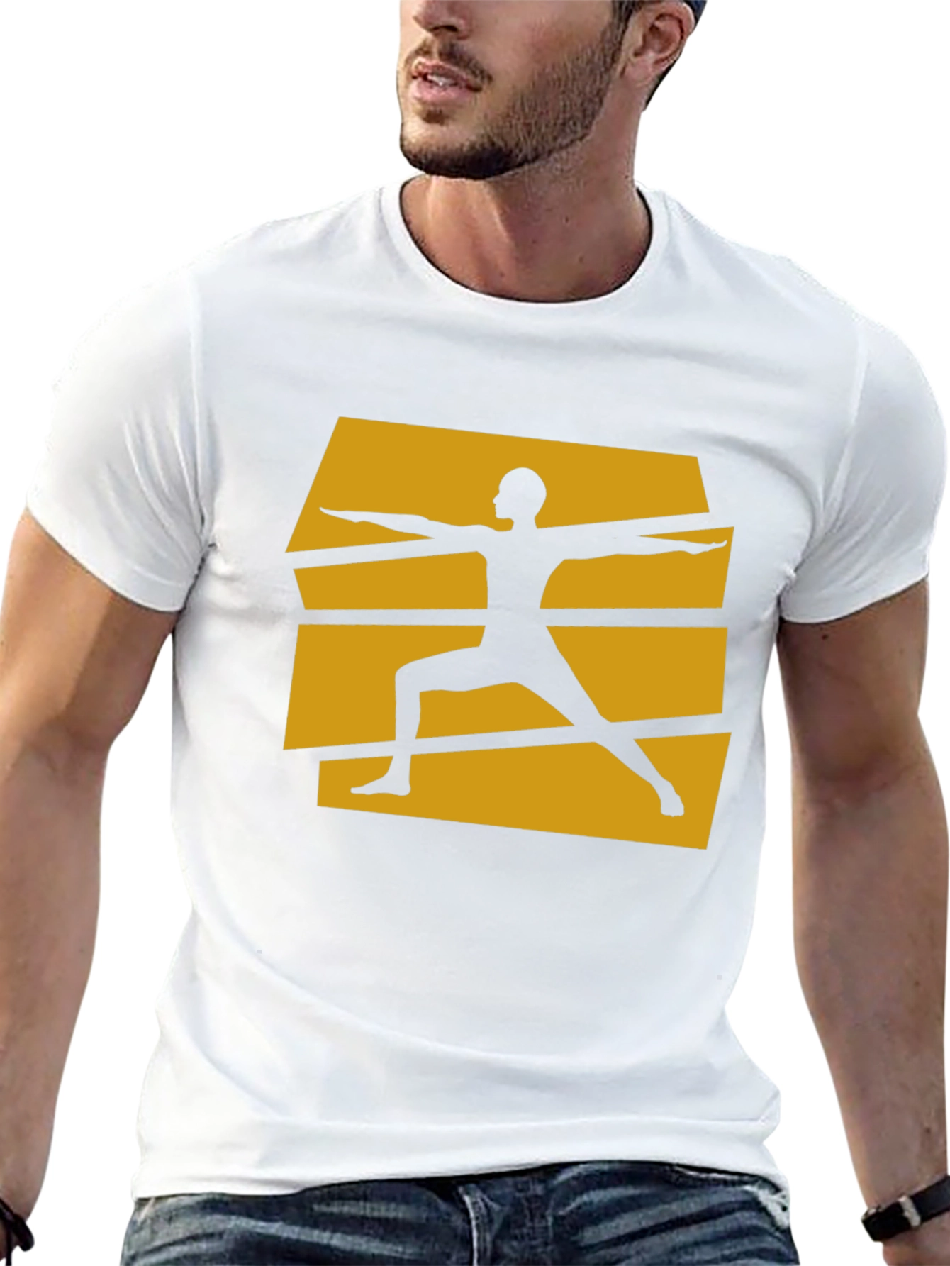 Yoga Warrior Pose Graphic Tee - Black