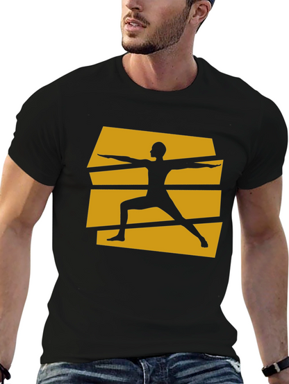 Yoga Warrior Pose Graphic Tee - Black