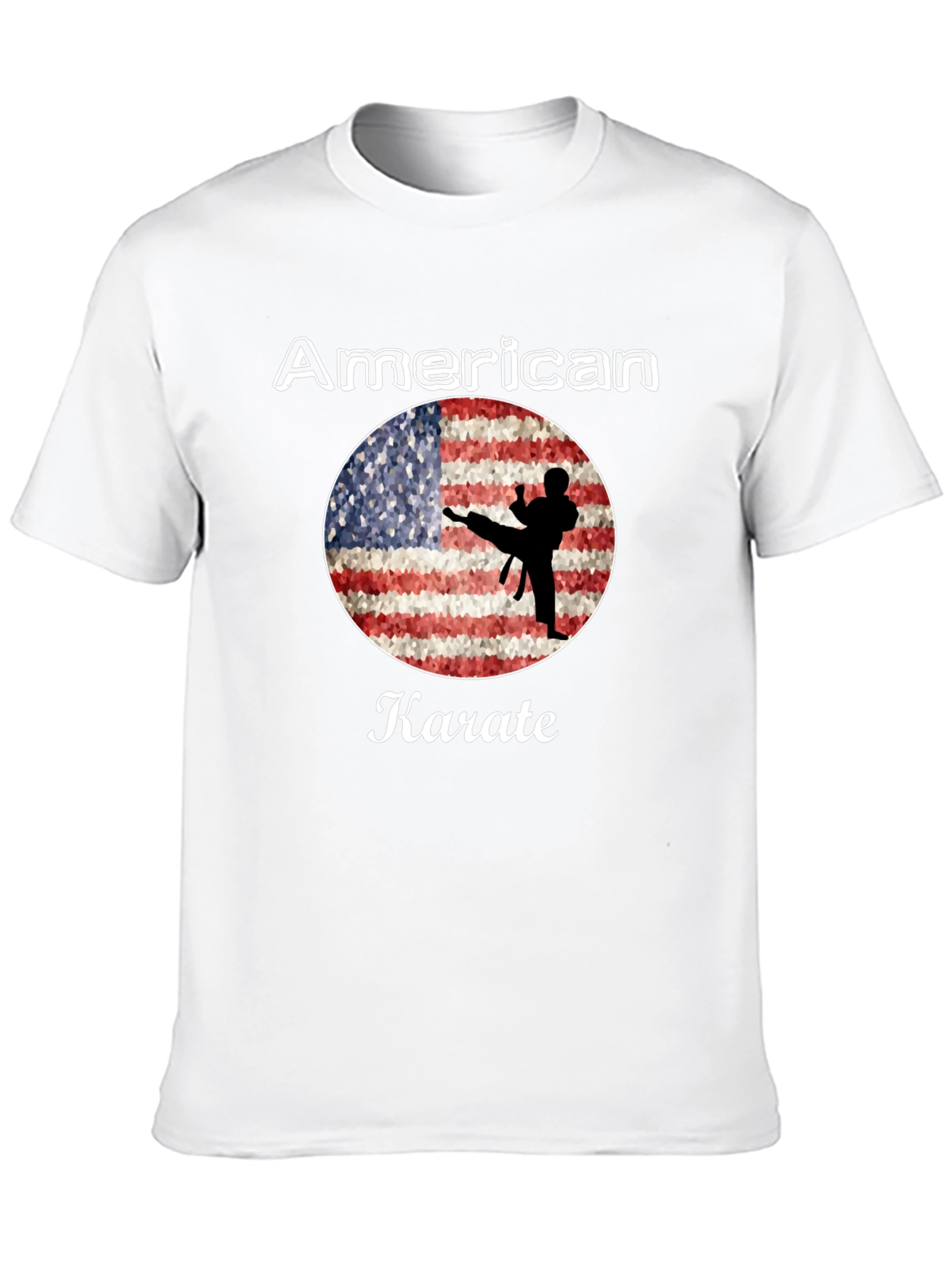 American Karate T-Shirt - Martial Arts USA Flag Tee