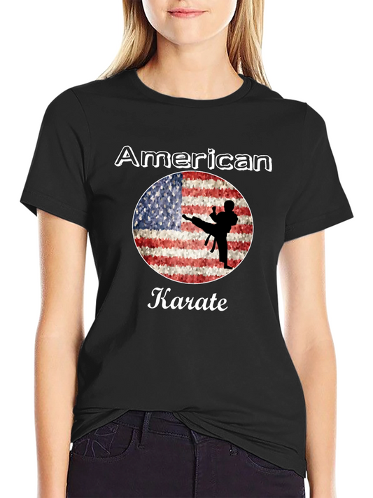 American Karate T-Shirt - Martial Arts USA Flag Tee