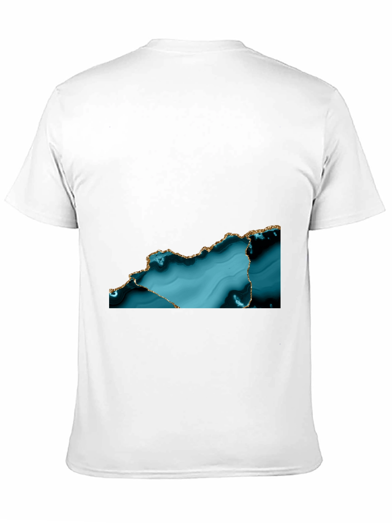 Abstract Teal & Gold Accent T-Shirt