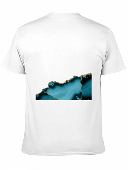 Abstract Teal & Gold Accent T-Shirt