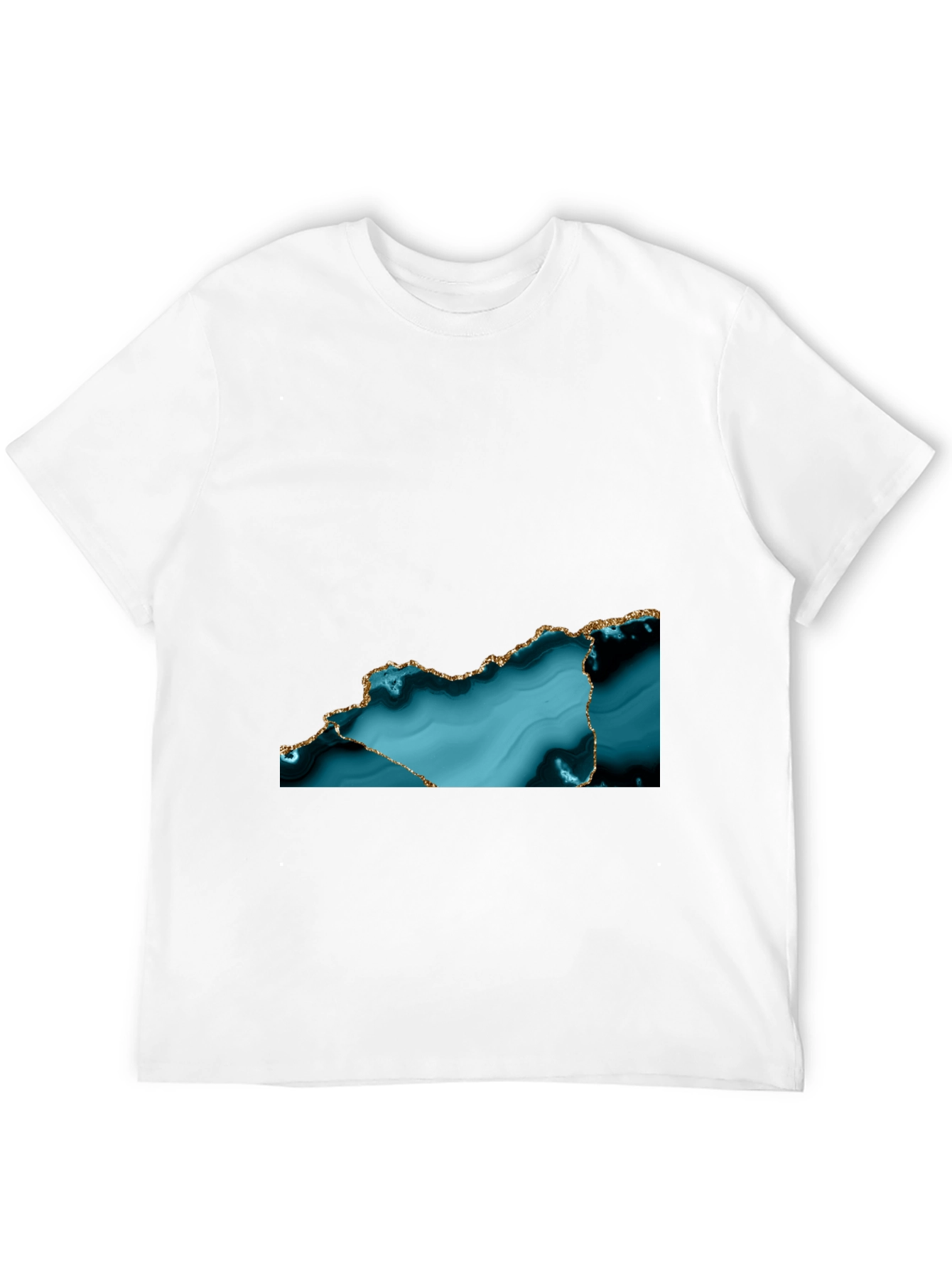 Abstract Teal & Gold Accent T-Shirt
