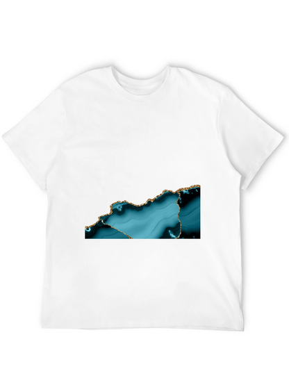 Abstract Teal & Gold Accent T-Shirt