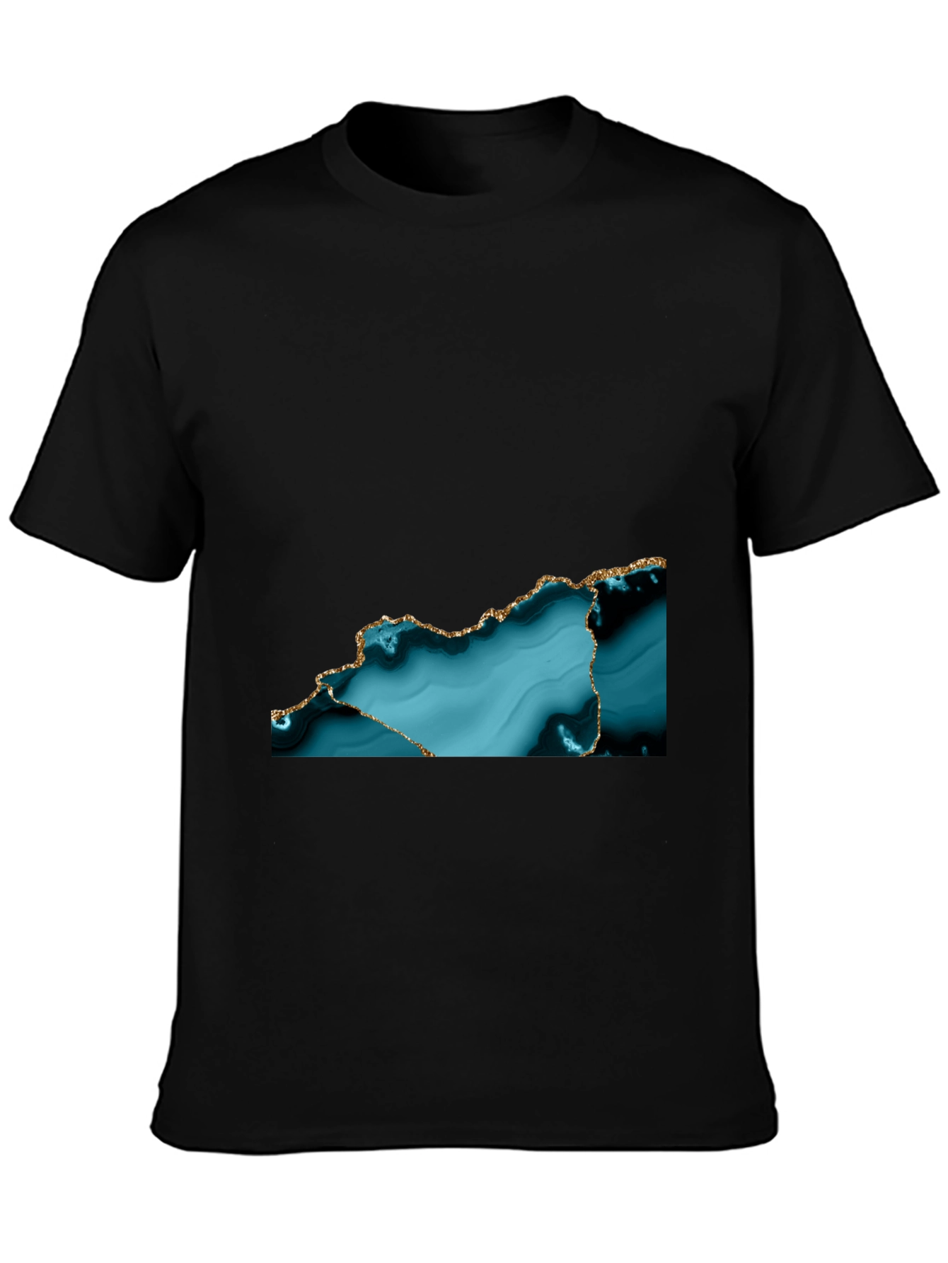 Abstract Teal & Gold Accent T-Shirt