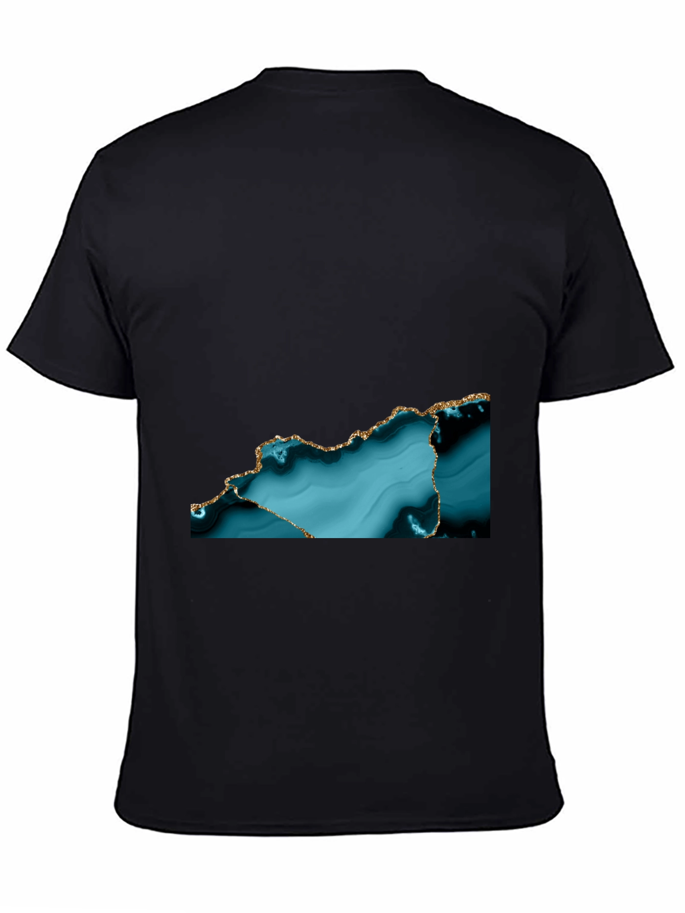 Abstract Teal & Gold Accent T-Shirt