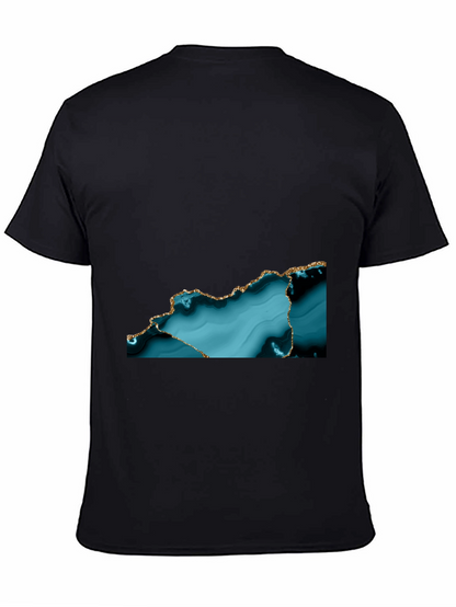Abstract Teal & Gold Accent T-Shirt