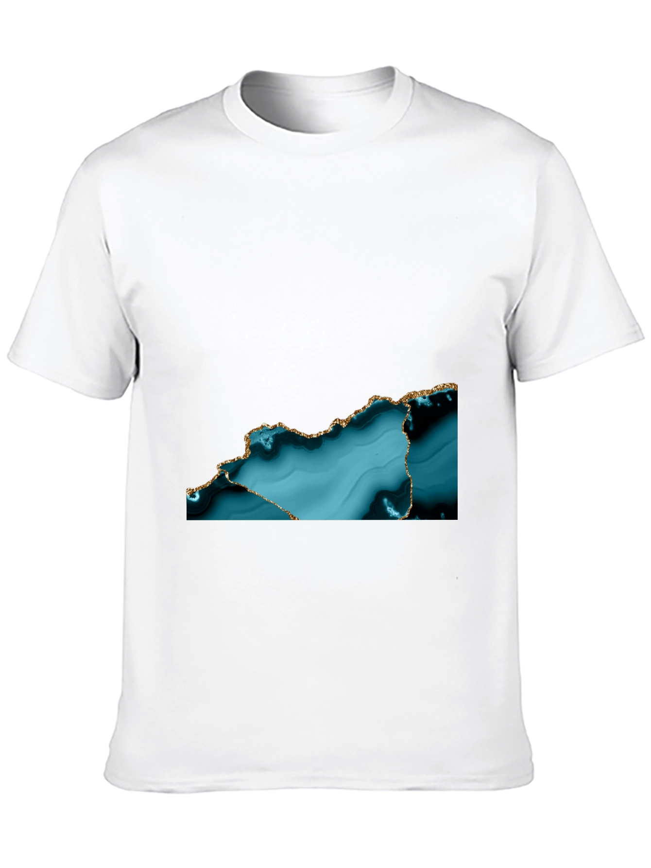 Abstract Teal & Gold Accent T-Shirt