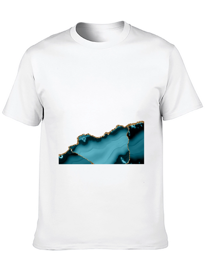 Abstract Teal & Gold Accent T-Shirt