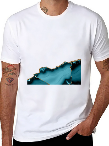 Abstract Teal & Gold Accent T-Shirt