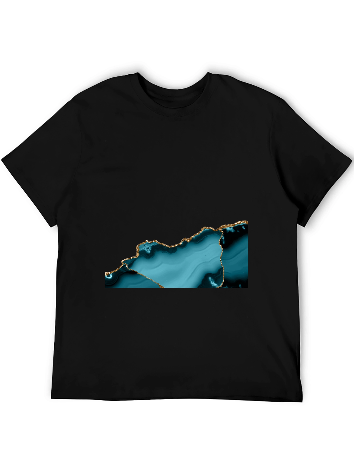 Abstract Teal & Gold Accent T-Shirt