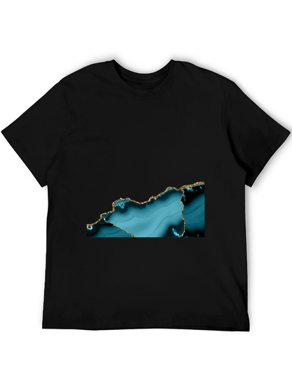 Abstract Teal & Gold Accent T-Shirt
