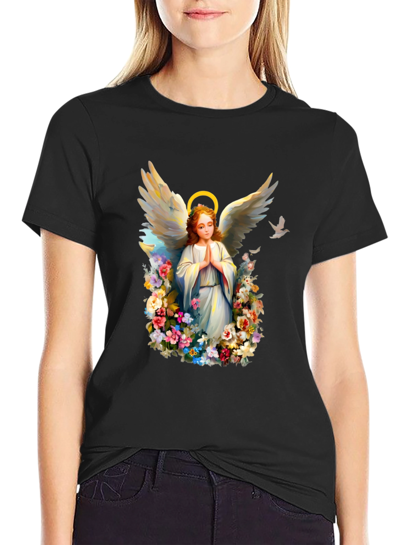 Angel Floral T-Shirt: Heavenly Graphic Tee