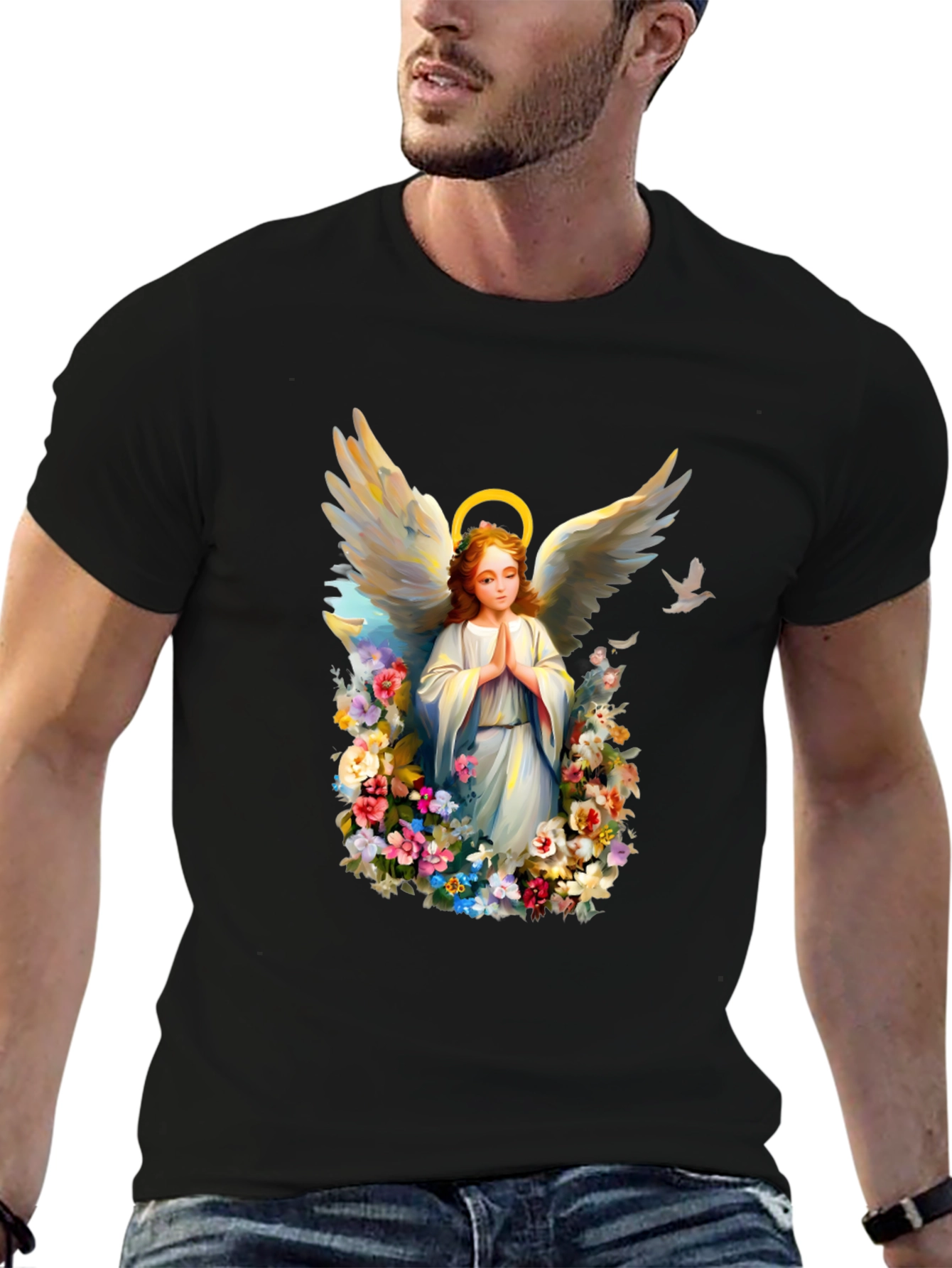 Angel Floral T-Shirt: Heavenly Graphic Tee