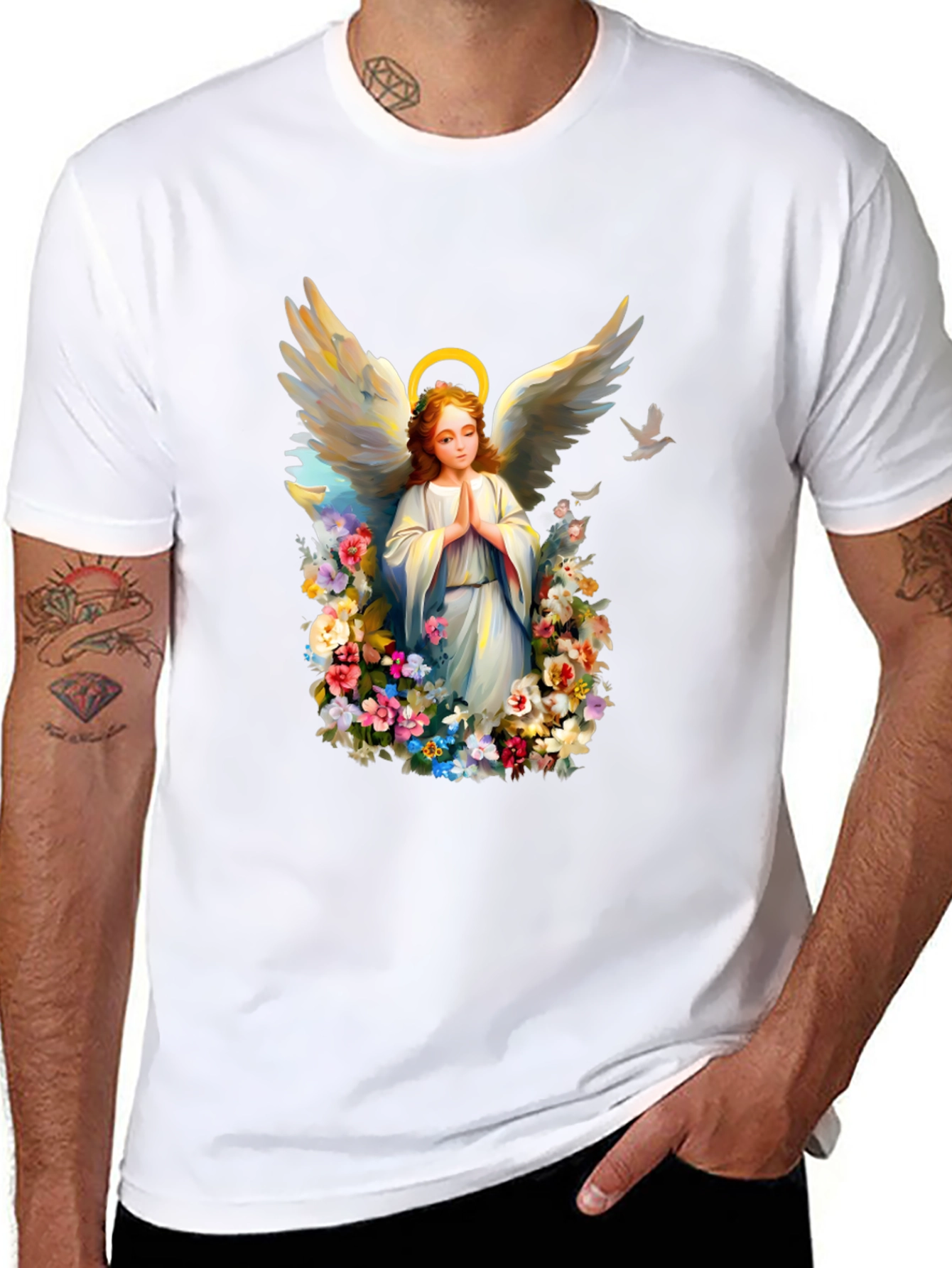 Angel Floral T-Shirt: Heavenly Graphic Tee