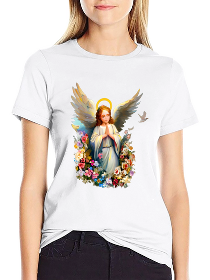Angel Floral T-Shirt: Heavenly Graphic Tee