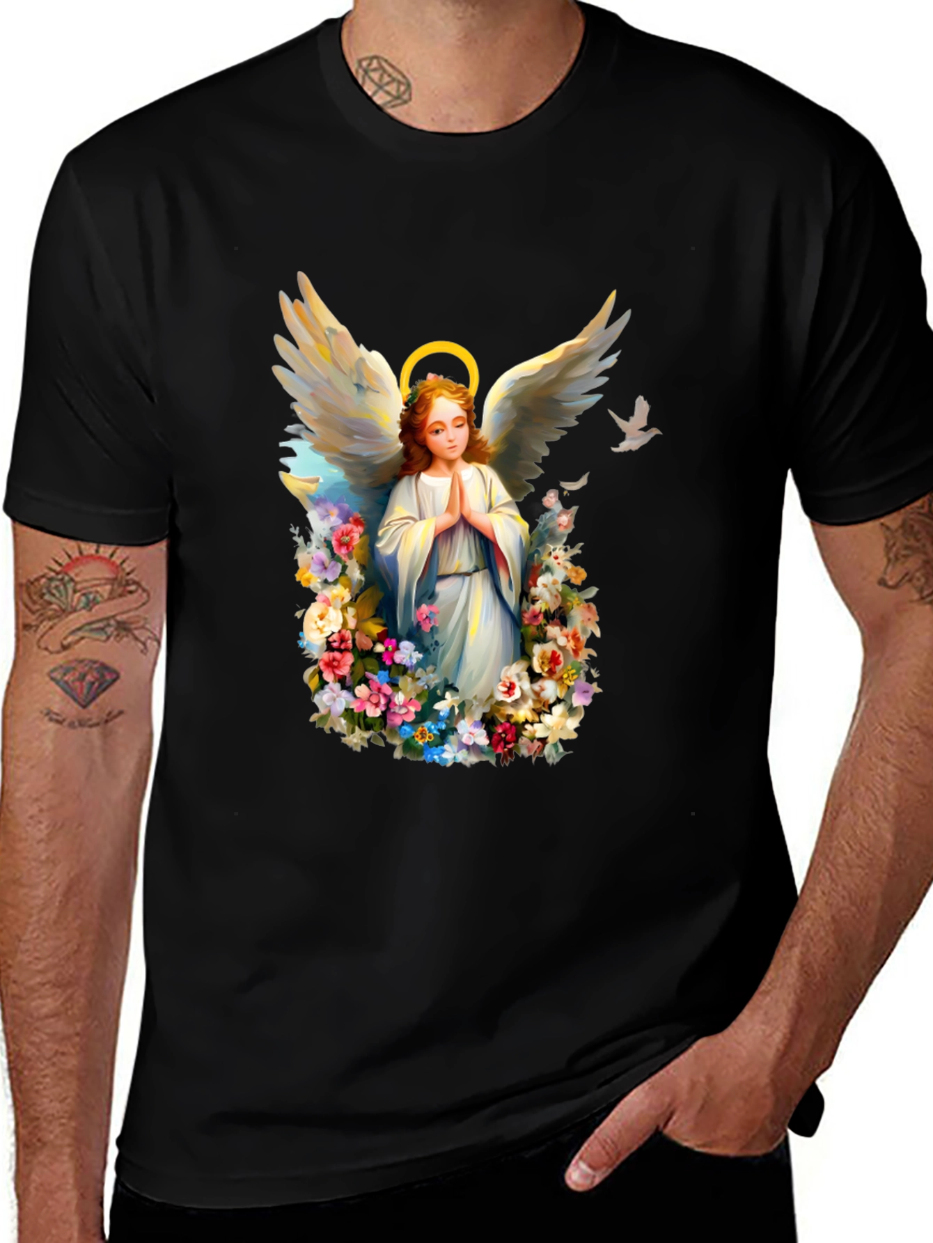 Angel Floral T-Shirt: Heavenly Graphic Tee