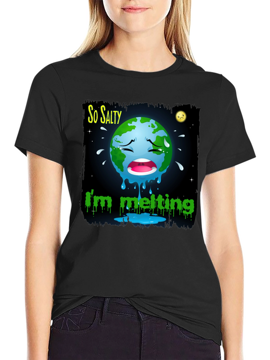 So Salty Melting Earth Graphic Tee - Climate Change Awareness