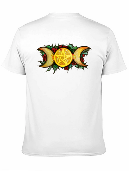 Triple Moon Goddess Pentacle Black T-Shirt