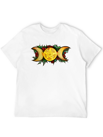 Triple Moon Goddess Pentacle Black T-Shirt
