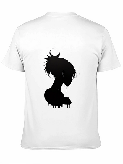 Stylish Black Anime Silhouette Graphic Tee