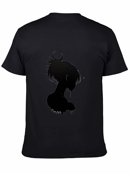 Stylish Black Anime Silhouette Graphic Tee