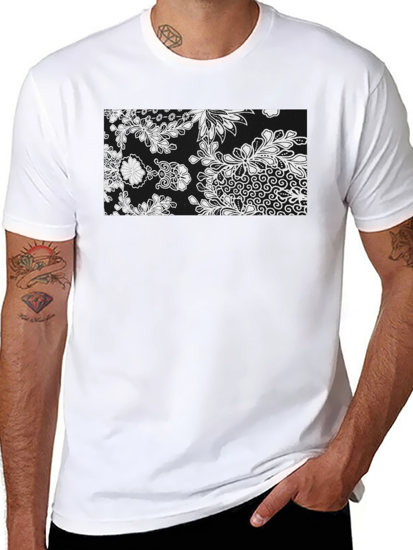 Black Floral Print T-Shirt