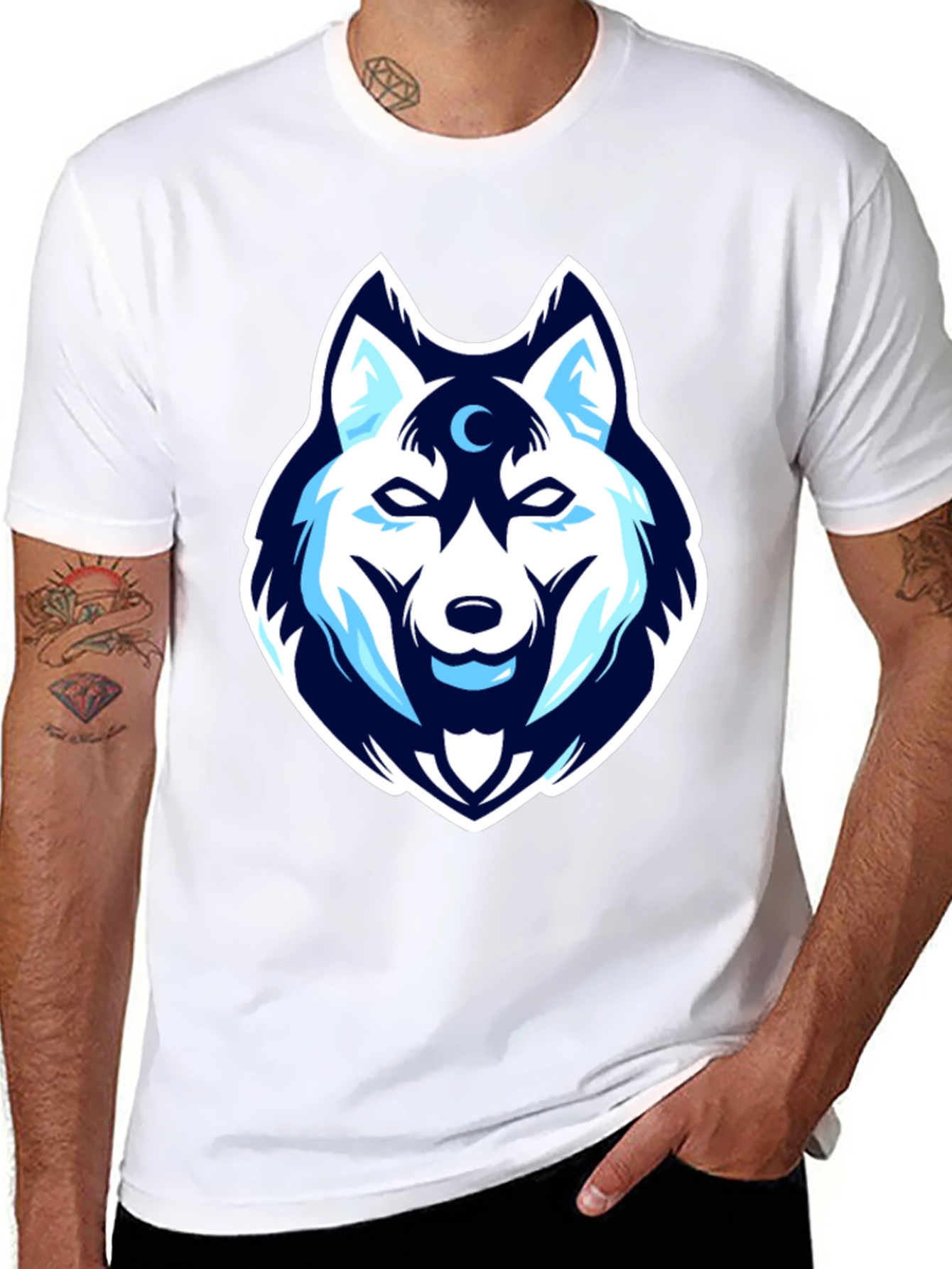 Wolf Head Graphic Tee - Cool & Stylish