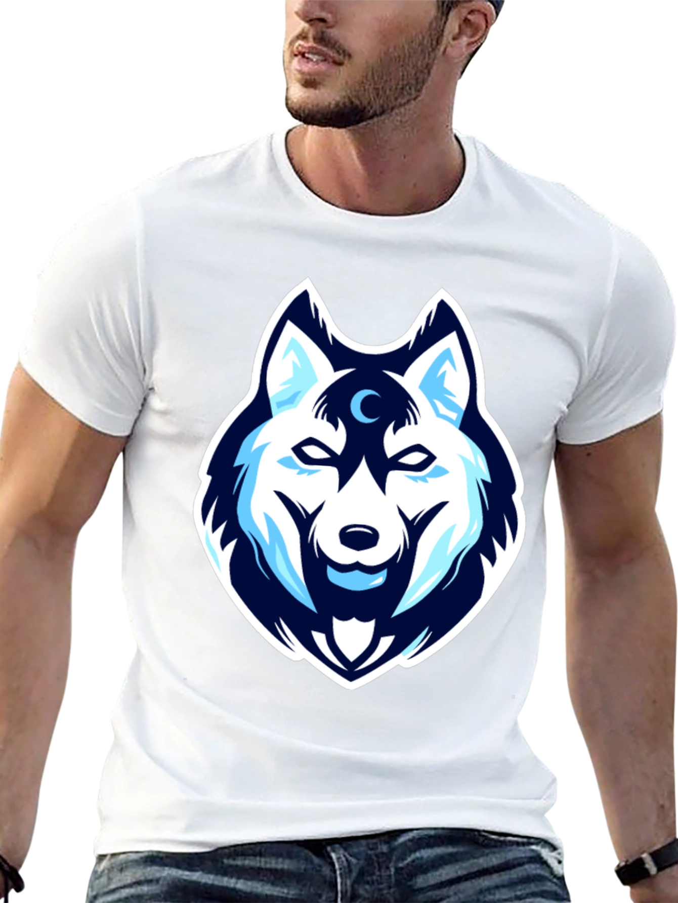 Wolf Head Graphic Tee - Cool & Stylish