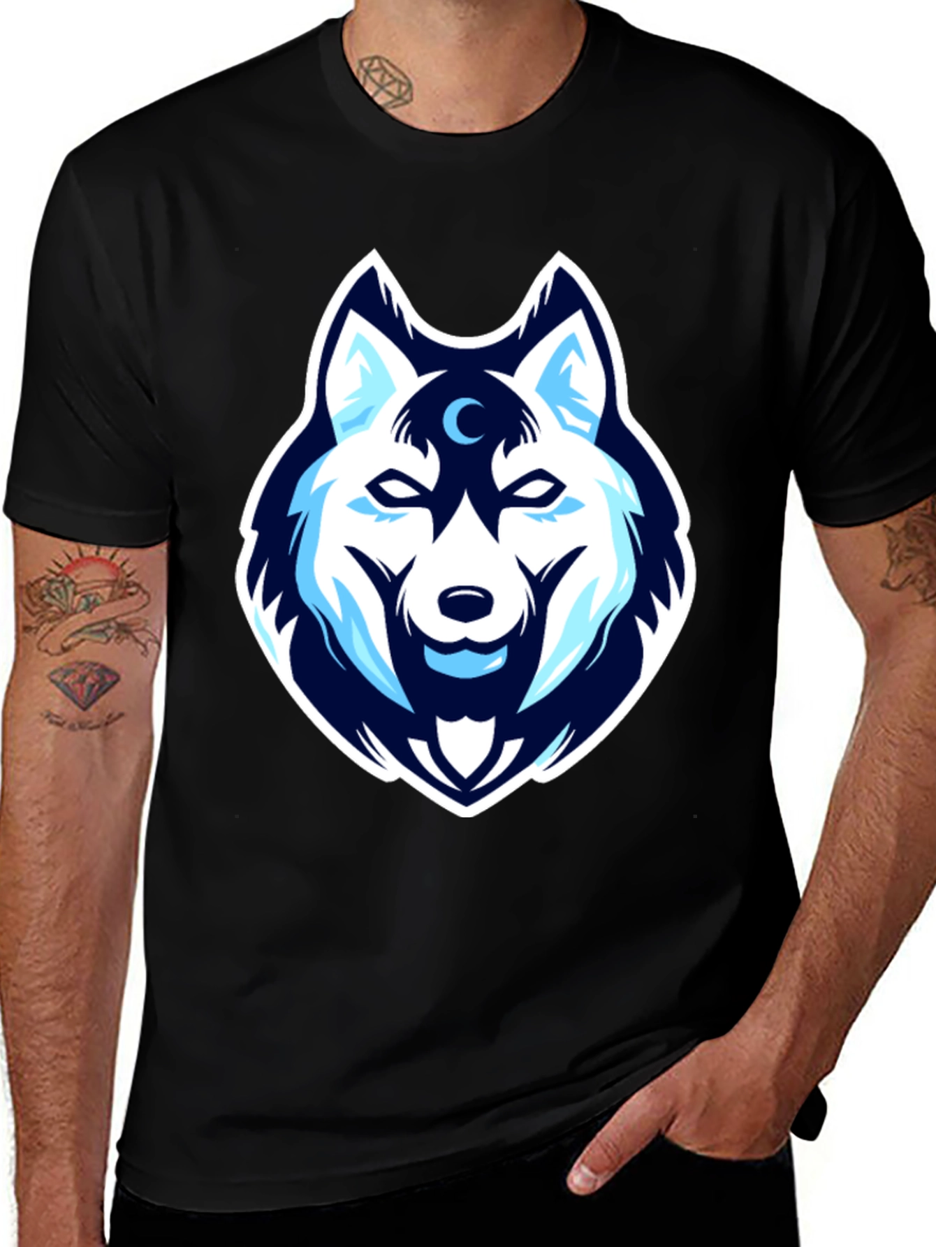Wolf Head Graphic Tee - Cool & Stylish